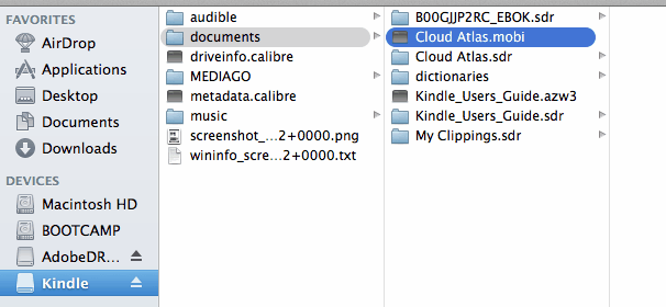 tranfer mobi to kindle on Mac OSX