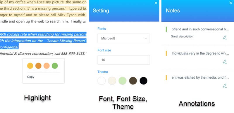 customizable reading experience