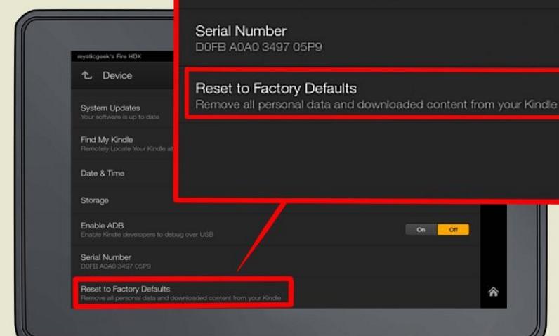 Reset Kindle Factory Default