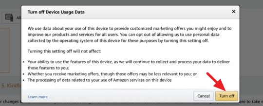 disable data tracking