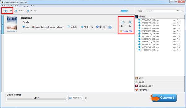 add kindle azw3 ebooks