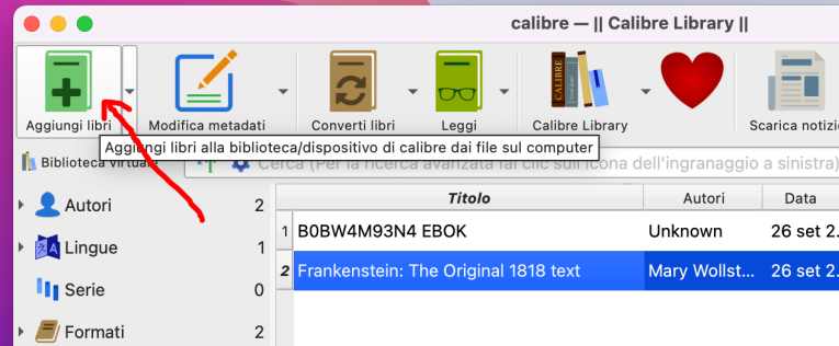 aggiungi libro per misurare