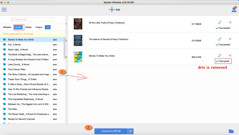 convert kindle formats to epub