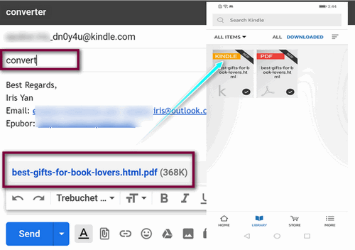 convert pdf to kindle format via email