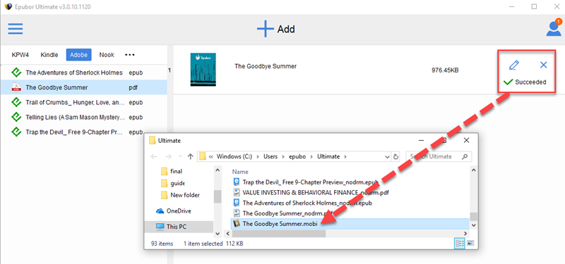 convert PDF TO MOBI successfully