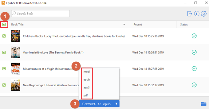 convert to epub with kcr converter