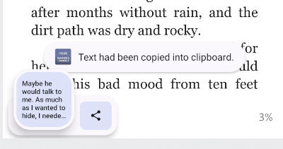 copy text from nook android