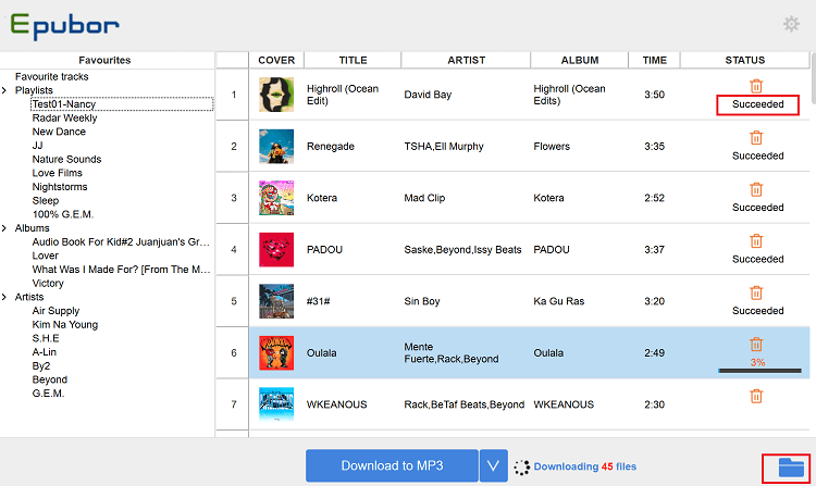 deezer downloading statuspng