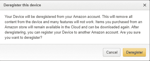 deregister your kindle