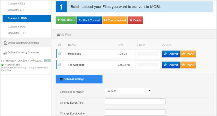 office converter epub to mobi online