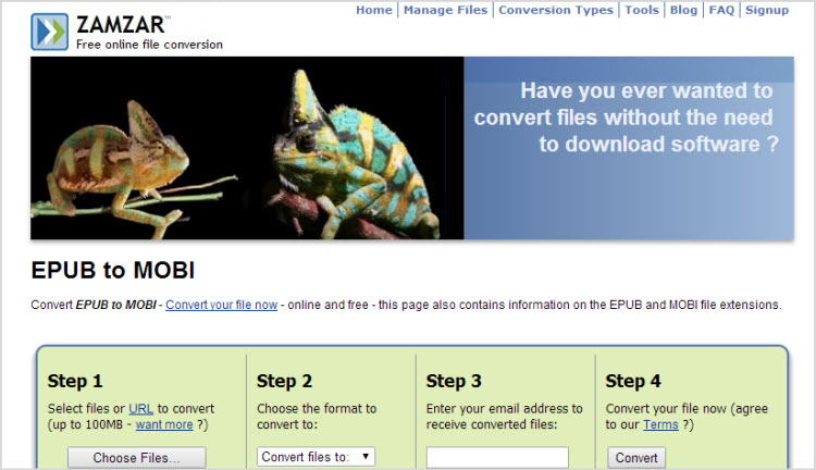 epub to mobi online zamzar