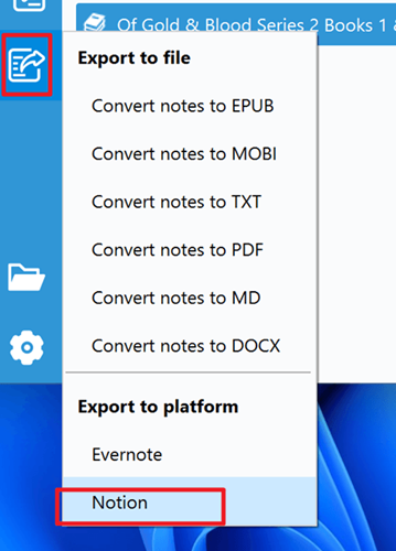 export kobo notes