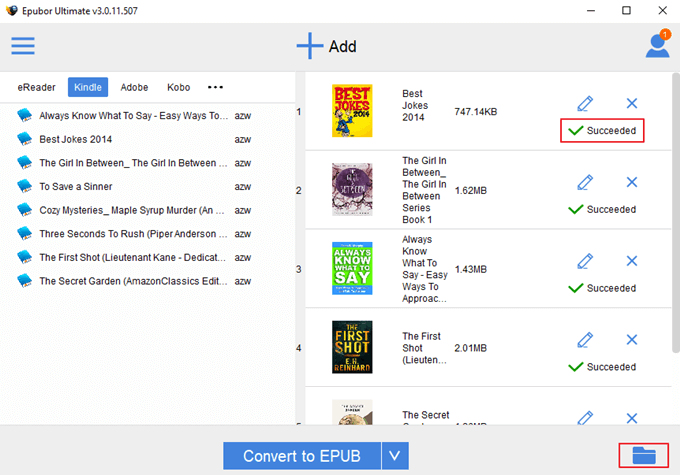 find the converted kindle books