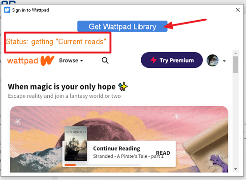 get wattpad library