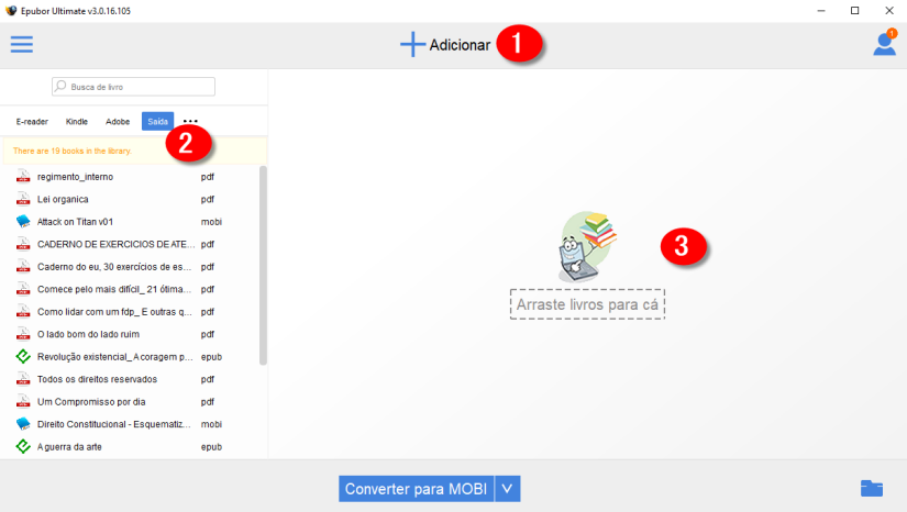 importar livros em pdf para epubor ultimate