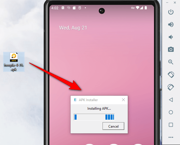 installer l'apk hoopla