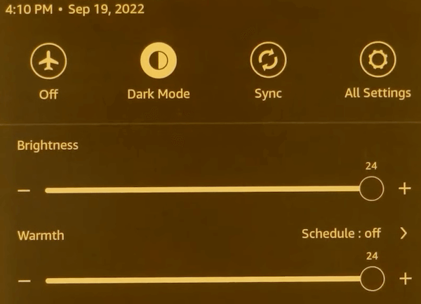kindle dark mode brown