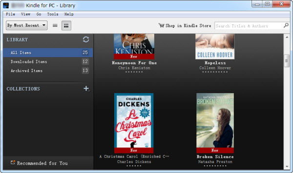 sync azw4 books via kindle for pc