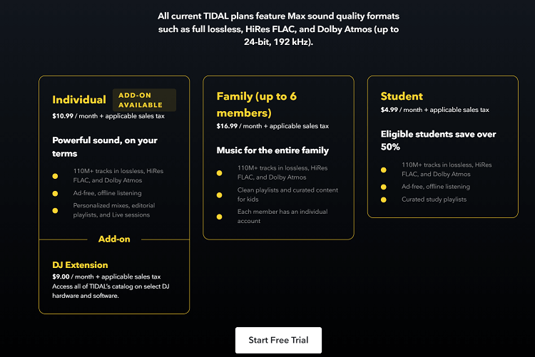 new tidal plan cost