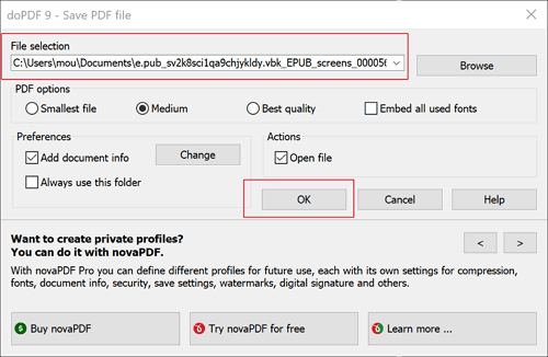 print vbk to pdf on windows