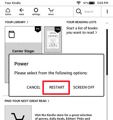 restart kindle paperwhite