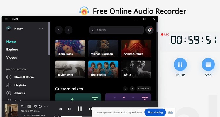 rip tidal music apowersoft