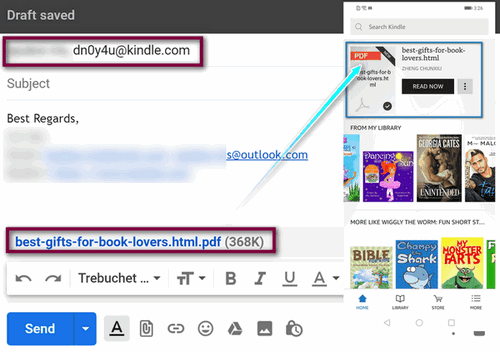 send pdf to kindle