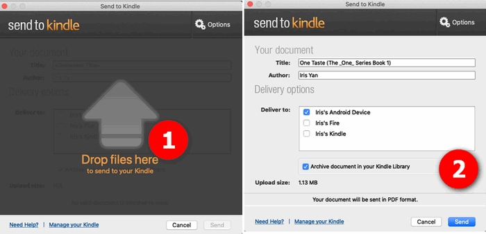 send pdf to kindle mac