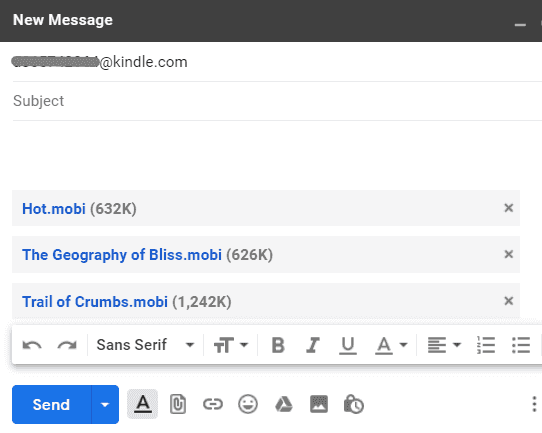 send to kindle on mac via email