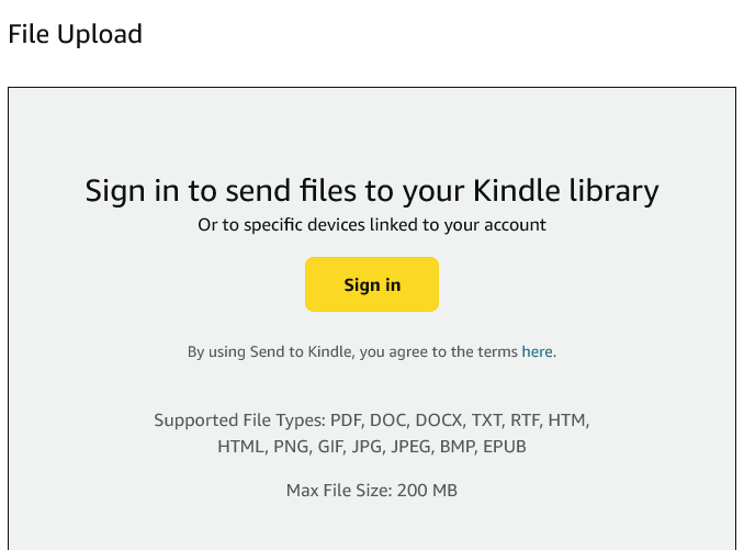 sign in amazon kindle