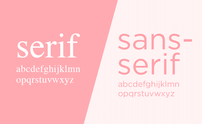 serif and sans serif