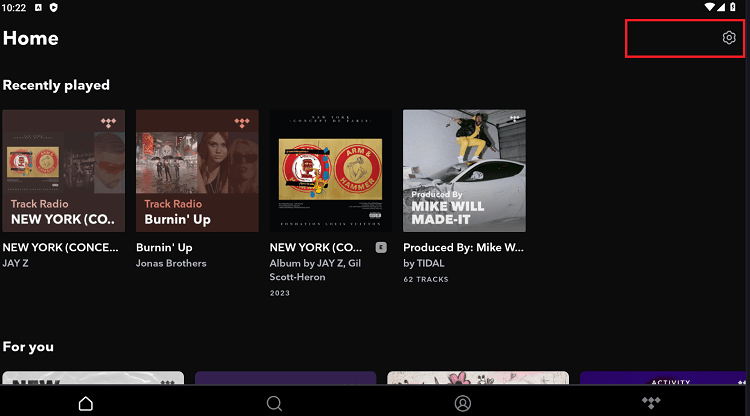 tidal android settings