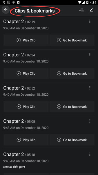 view audible bookmark